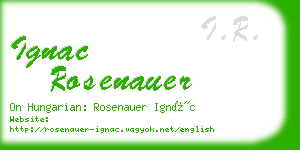 ignac rosenauer business card
